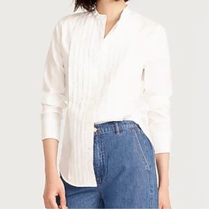 J.Crew Thomas Mason white cotton tuxedo shirt size 14